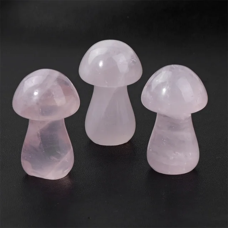 Miniature : 20*36Mm Mushroom Stone Statue Natural Gemstone Healing Craft for Home Decoration
