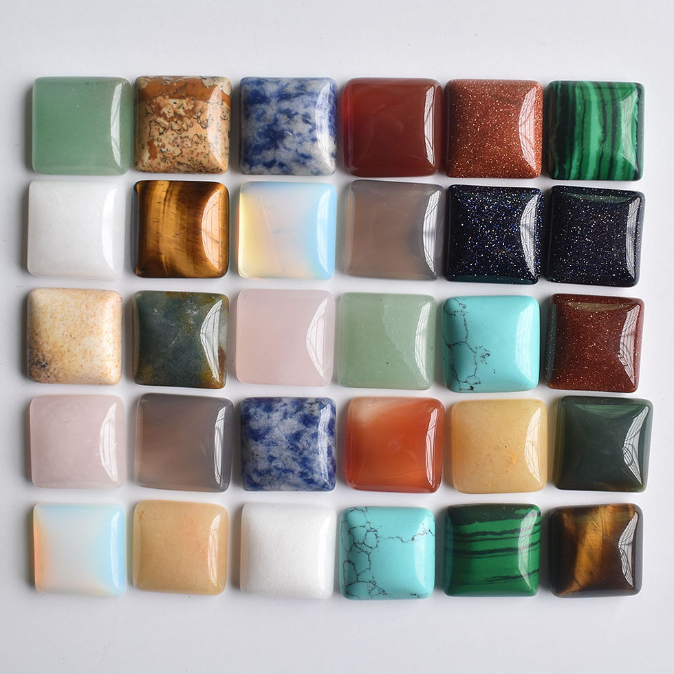 Miniaturbild: Natural stone mixed Square CABOCHON beads for jewelry wholesale 30pcs/lot 