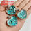 Miniature : 2pcs Blue Synthetic Turquoise Pendant – Silver Metal Wrap for DIY Jewelry