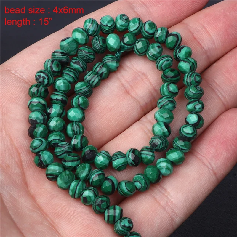 Miniaturbild: Malachite Stone Bead Green Charm round Irregular Shape Loose Beads for Jewelry 