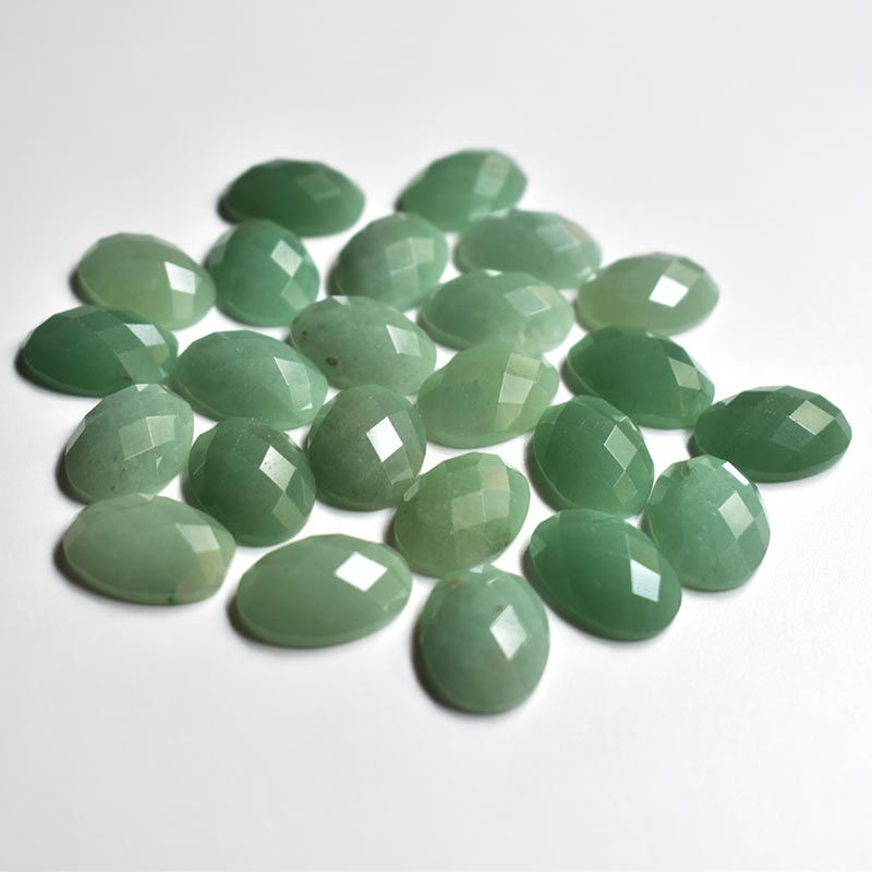 Miniaturbild: Wholesale 30pcs natural stone mixed oval CABOCHON faceted beads 13x18mm 