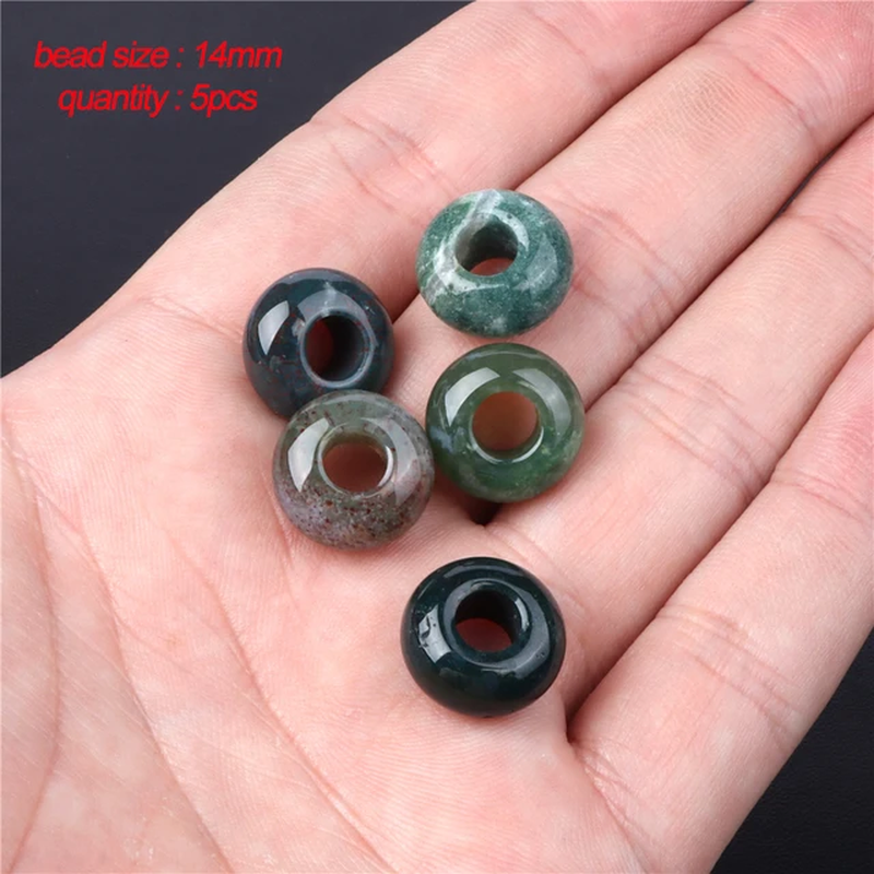 Miniaturbild: Natural Indian Agate Stone Bead Round Tube Cabochon Beads Fit Bracelet Necklace 