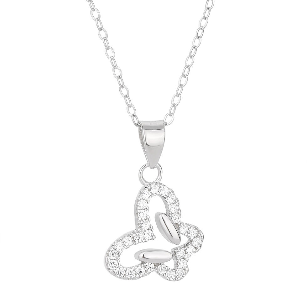 الصورة المصغرة: 925 Sterling Silver Hollow Butterfly Inlaid Zircon Necklace Fashion Simple