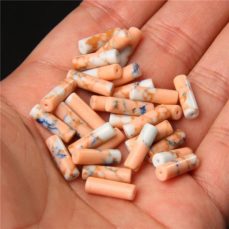 Miniaturbild: 4X13Mm Cylinder Shape Stone Bead Jaspers Spacer Loose Beads for Jewelry Making 