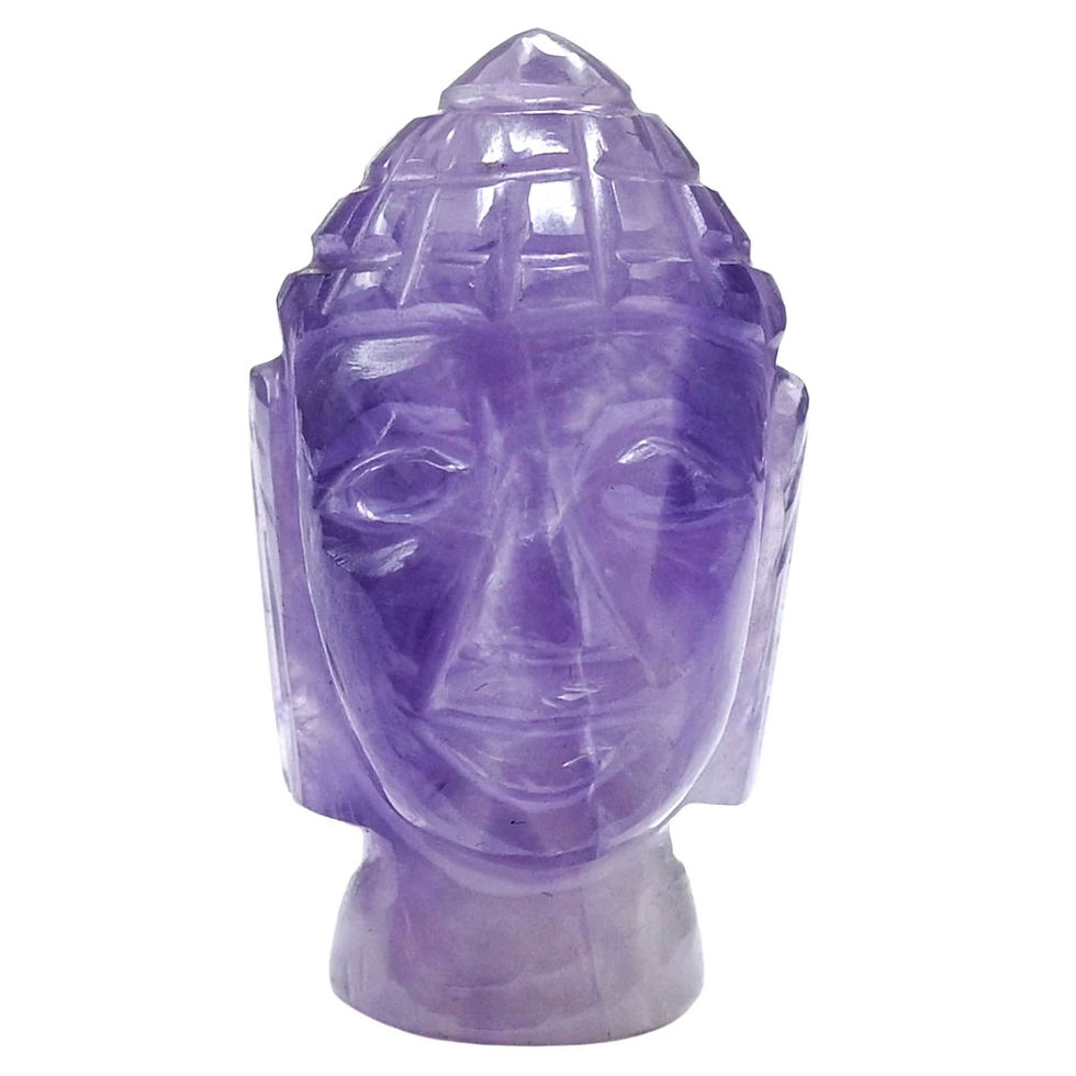 Thumbnail: Amethyst Buddha Figurine for Calm, Sleep & Inner Peace, Head Buddha Statue 