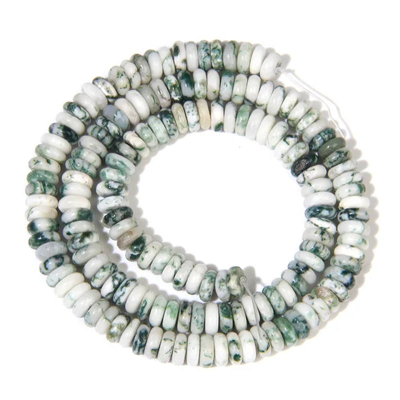 Miniaturbild: Natural Stone Bead Agate Jasper Flat Beads 2X6Mm Heishi Loose Bead For Bracelet 