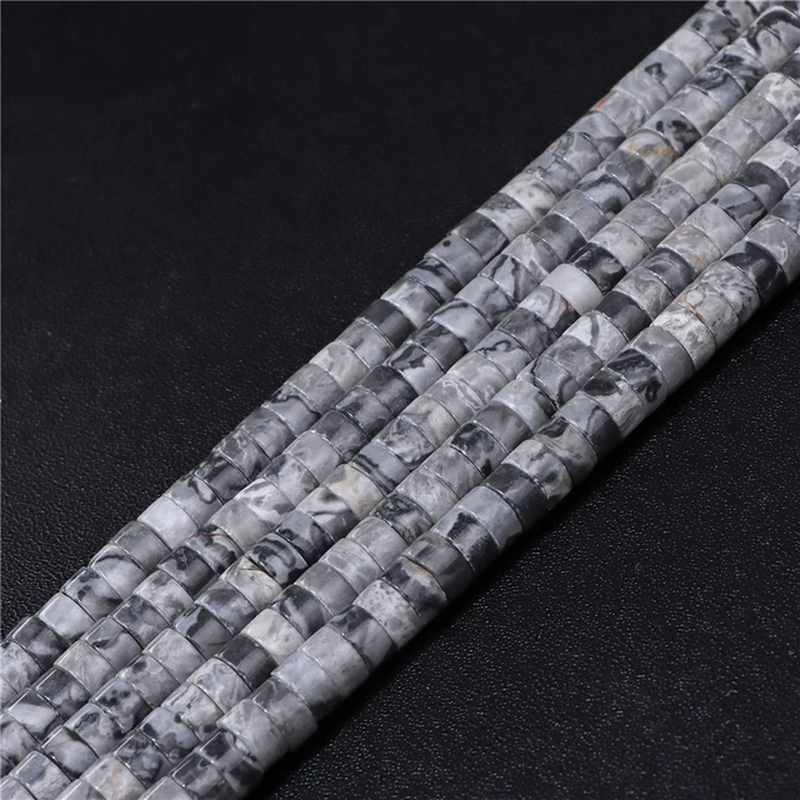 Miniaturbild: 6X3Mm Natural Flat Round Gemstone Beads Turquoises Agate Jaspers Loose Bead 