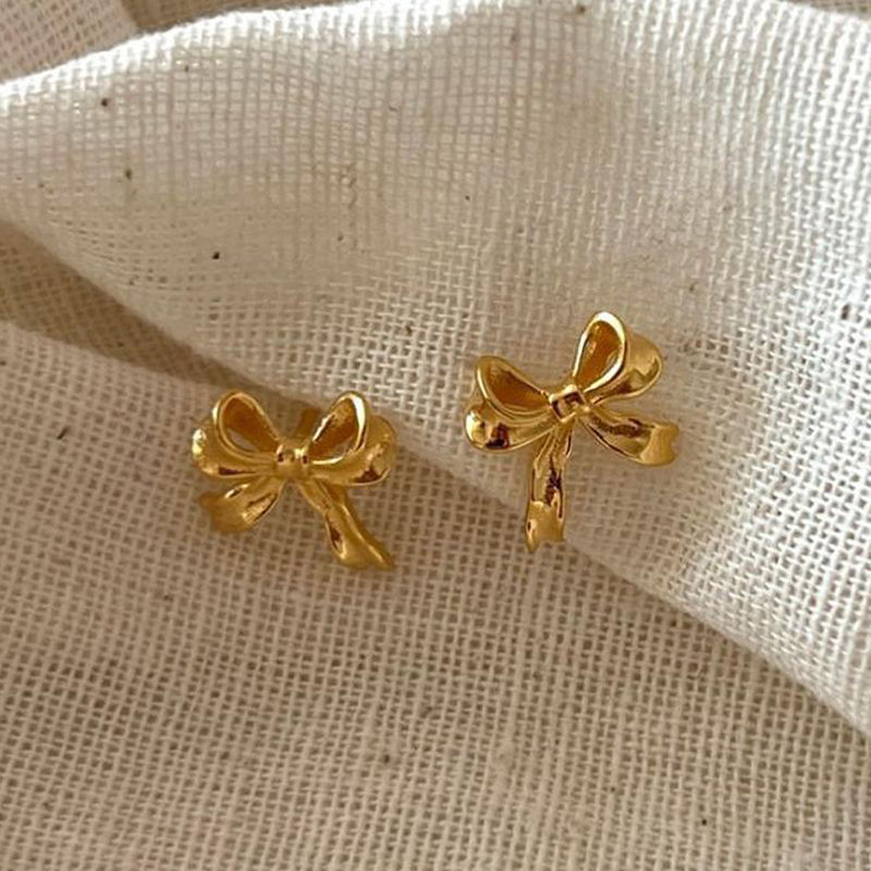 Miniatura: Bowknot Earrings for Women Party Dating Real 925 Sterling Silver Personalized