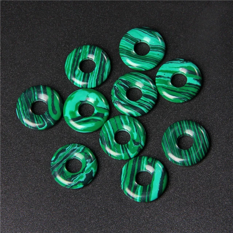 Miniatura: 18MM Fashion Peace Buckle Large Hole Quartz Agate Bead Natural Stone 16 Colors 