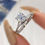 Miniaturbild: X shape Full Luxury 1CT Moissanite Diamond Rings for Women Gift 925 Silver