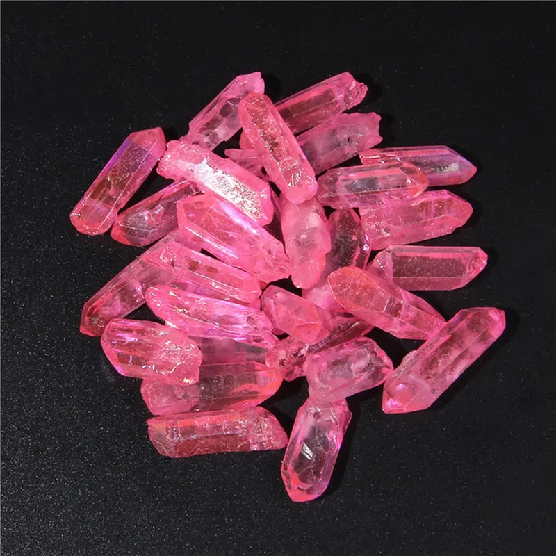 الصورة المصغرة: 10/20/30Pcs Purple Natural Gemstone Crystal Point Beads Stick Point Loose Bead 