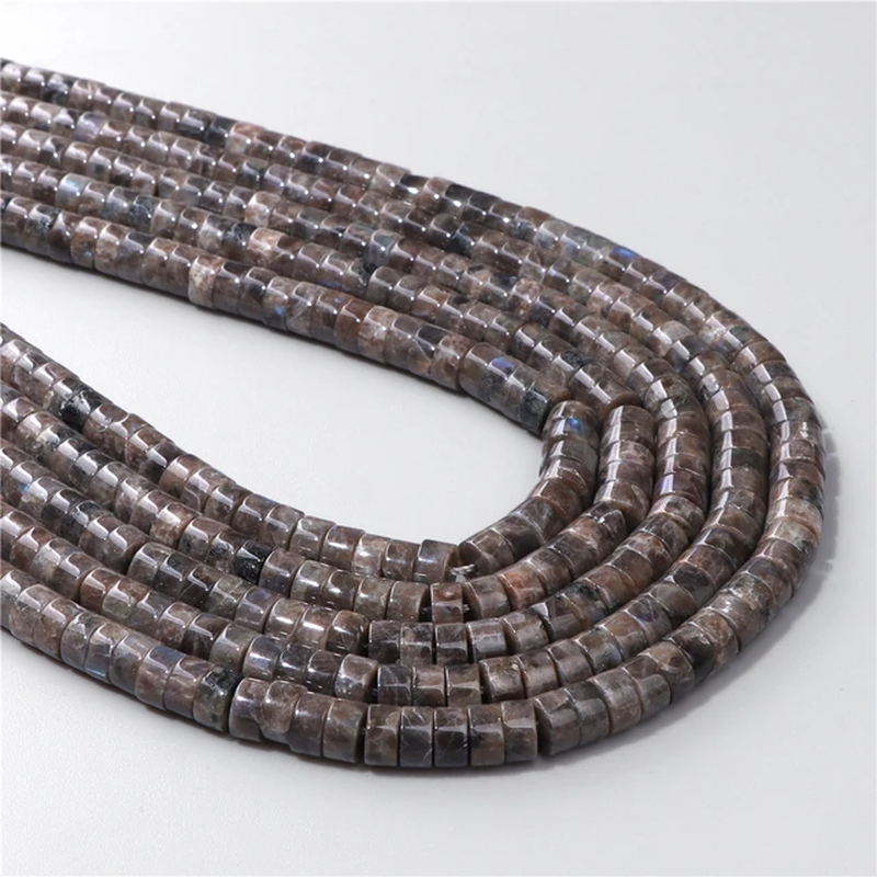 Miniaturbild: Natural Flat Round Disc Bead 6X3MM Sea Sediment Amethyst Rondelle Stone Bead 