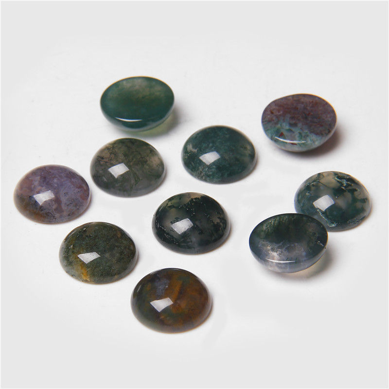 Thumbnail: Wholesale 10pcs Natural Round Amethyst Cabochon – Semi Back for DIY Jewelry