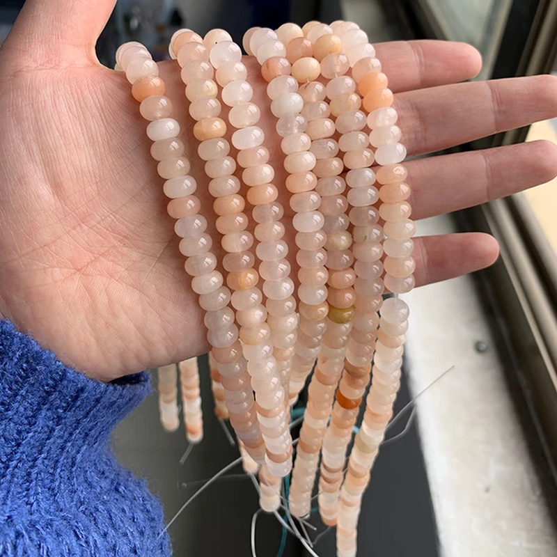 Miniaturbild: Natural Gemstone Bead Rondelle Shape Loose Abacus Beads for Handmade Jewelry 