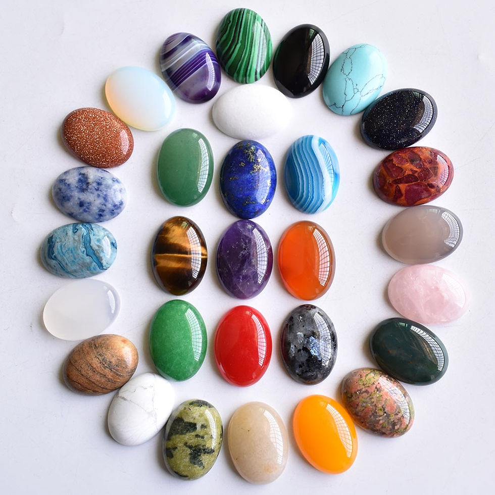 Miniaturbild: Wholesale 30pcs 18x25mm natural gemstones mixed oval CABOCHON bead for jewelry 