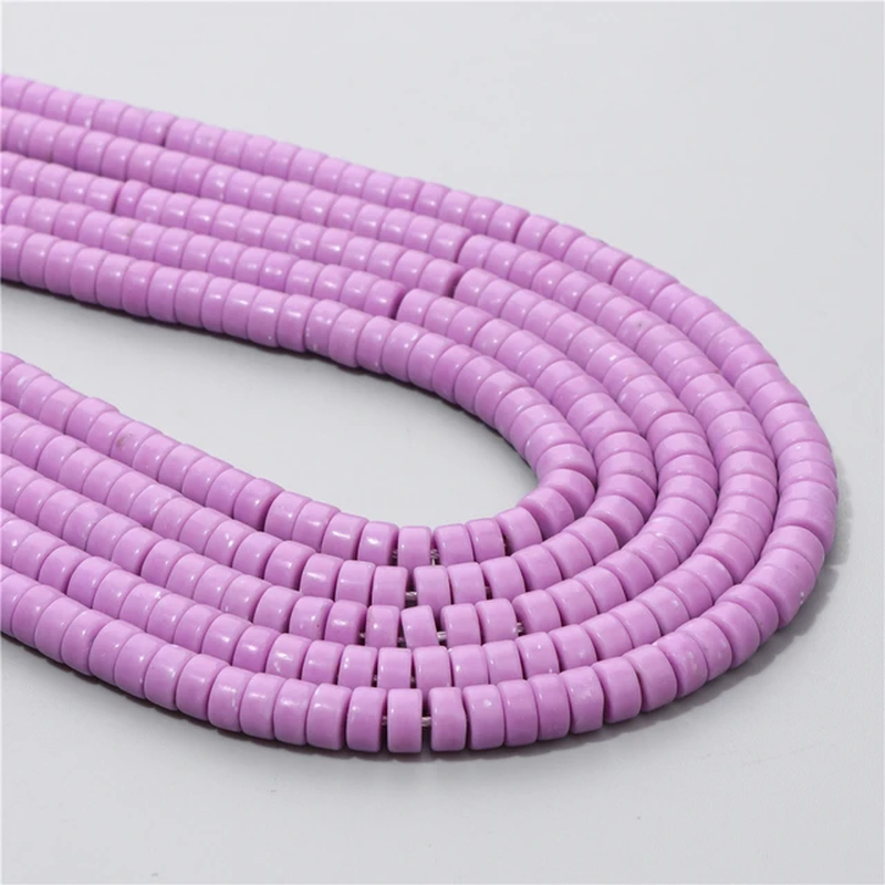 Miniaturbild: Natural Flat Round Disc Bead 6X3MM Sea Sediment Amethyst Rondelle Stone Bead 