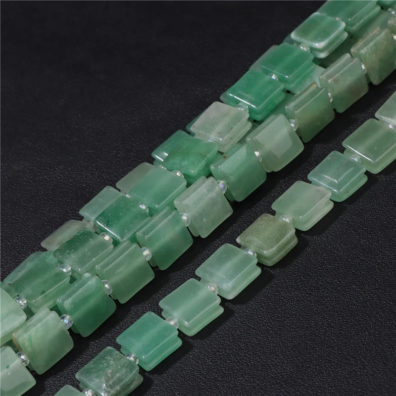 Thumbnail: High Quality Gemsstone Bead Natural Cube Flat Square Loose Bead For Jewelry Maki