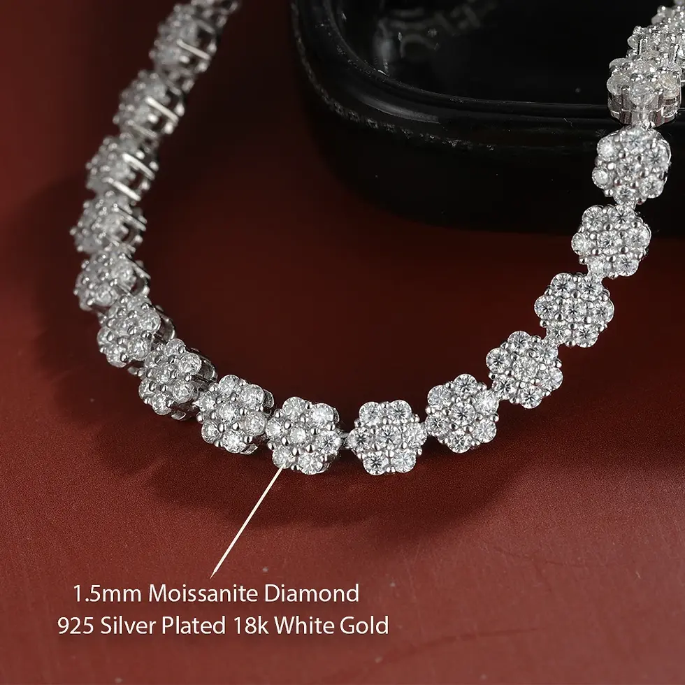 الصورة المصغرة: 4.5mm Full Moissanite Diamond Tennis Necklace for Women 925 Sterling Silver