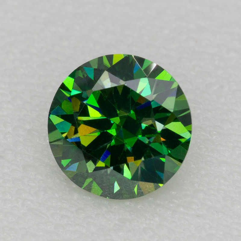 Miniatura: Vivi Green Color Moissanite Loose Stones VVS1 6.5mm 1.0ct Positive Pass Diamond