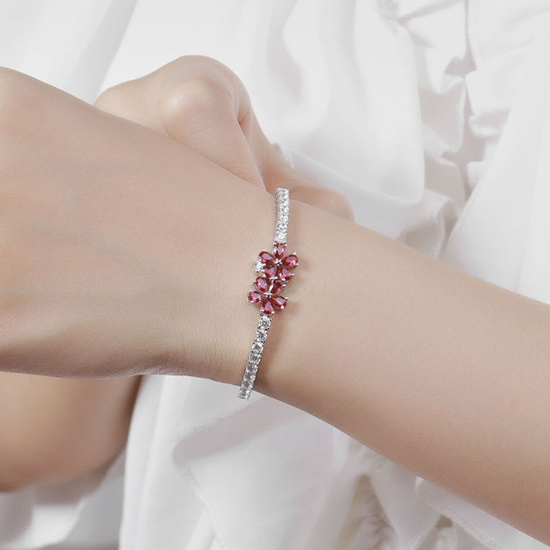 Thumbnail: New In Full 3mm Zircon Diamond Tennis Bracelet For Women Girls S925 Silver Plate