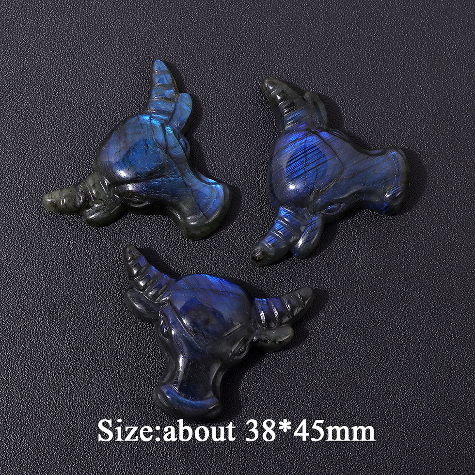 Miniature : Natural Labradorite Carved Statue – Skull Owl Dragon Decor & Reiki Gift