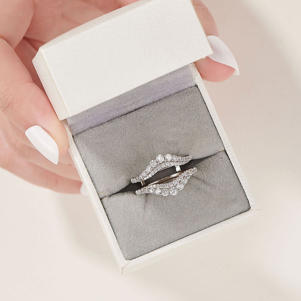 Thumbnail: 925 Silver Ring Enhancer for Women Engagement Wedding Band Brilliant AAAAA Cubic