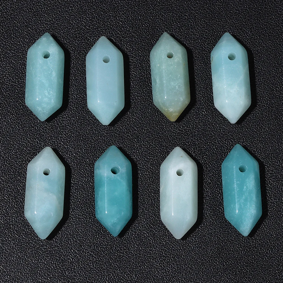 Miniaturbild: High Quality Hexagon Shaped Pendant Natural Gemstone Bead Energy Ore Stone Bead 