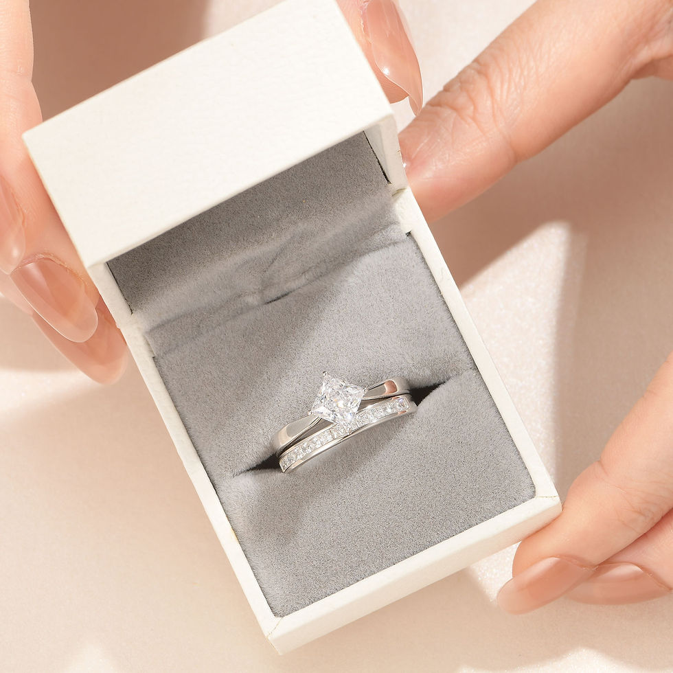 Miniatura: Rings for Women Anillos Silver 925 Original Jewelry Gold Solitaire Princess Enga