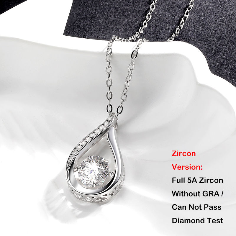Thumbnail: 100% 1 Carat Moissanite Pendant Necklace for Women Party 925 Sterling Silver Dia