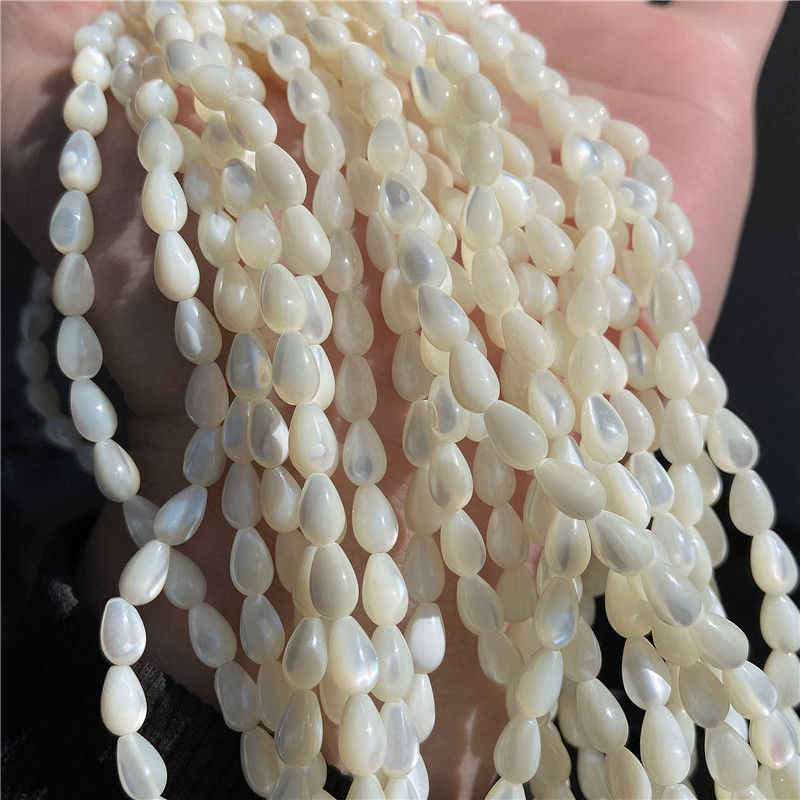 Miniatura: 3x7mm Natural Mother of Pearl Shell Beads Small Shell Spacer Beads Pearl 15"
