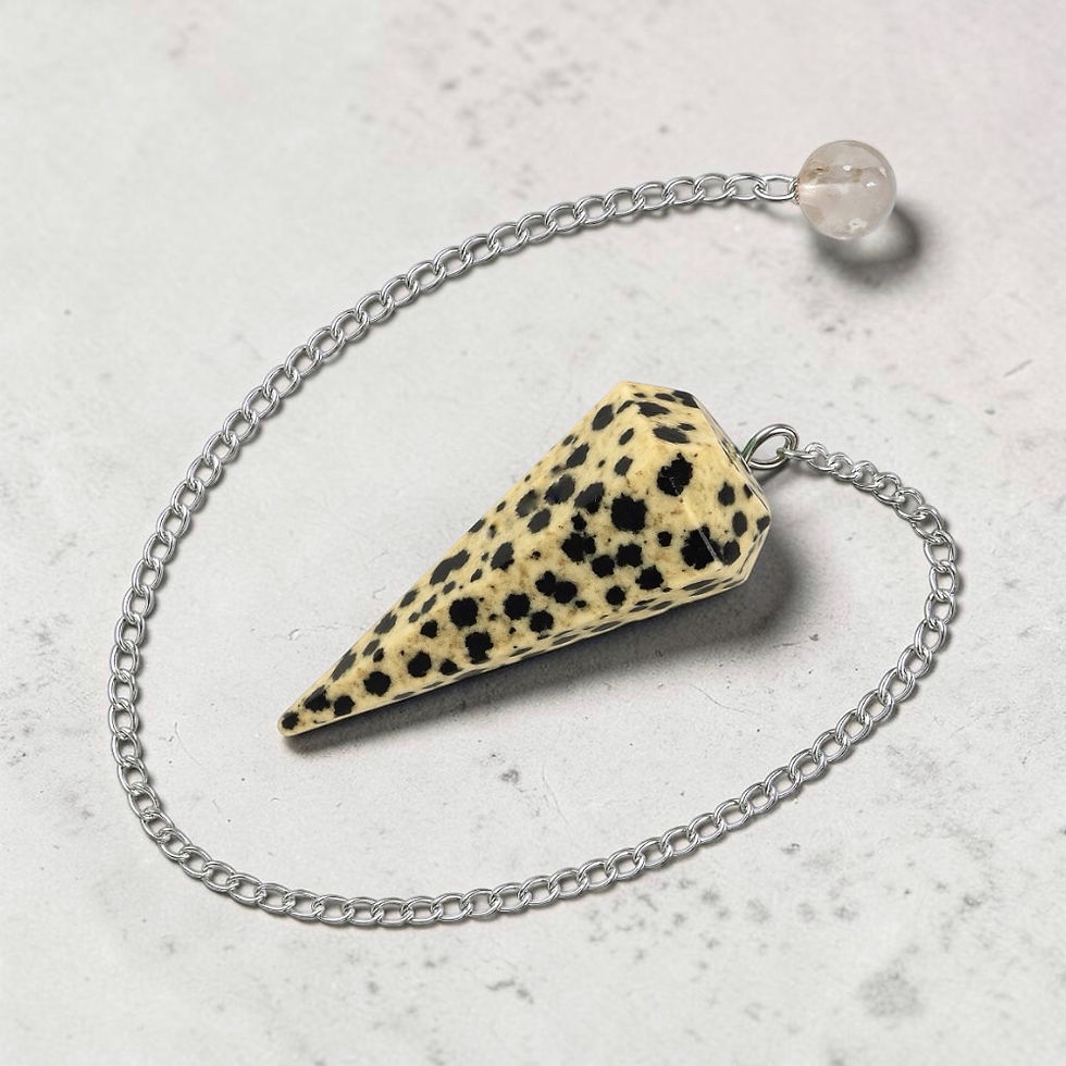 Miniaturbild: Dalmatian Jasper Pendulum | Grounding Protection Crystal | Reiki Dowsing Tool