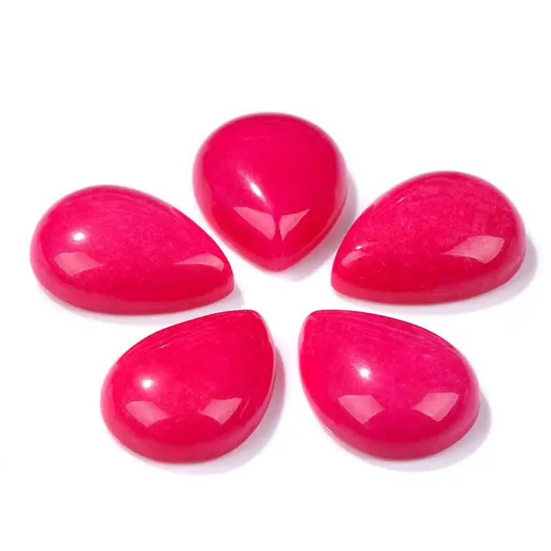 Miniaturbild: 10Pcs Natural Waterdrop Stone Cabochon Beads Semi-Flat Teardrop Cameo Beads 