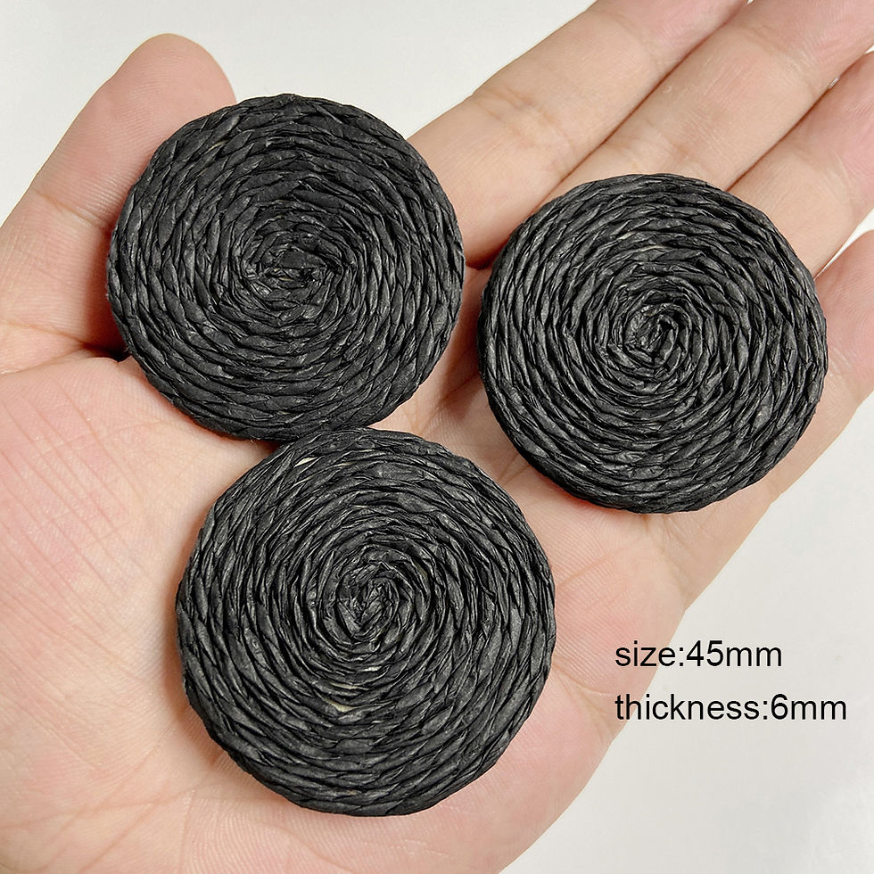 Miniature : Ladies Braided Rattan Earrings Round Simple Raffia Tiedye Colorful Charm Jewelry