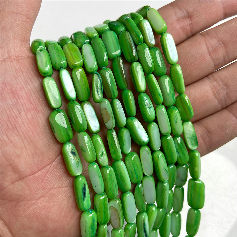 Miniatura: Dyed Multicolor Natural Shell Beads Tube 6X15MM Rectangle Loose Bead15"