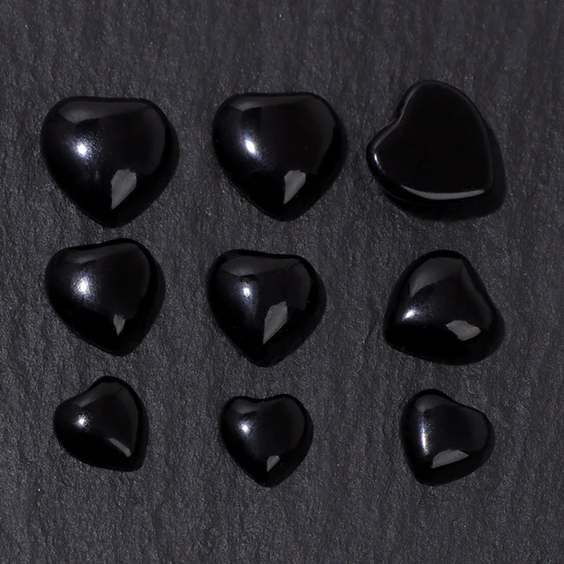 Miniaturbild: Natural Stone Cabochon Heart Shape Semi-Precious Rose Quartz Tiger Eye Jade Bead