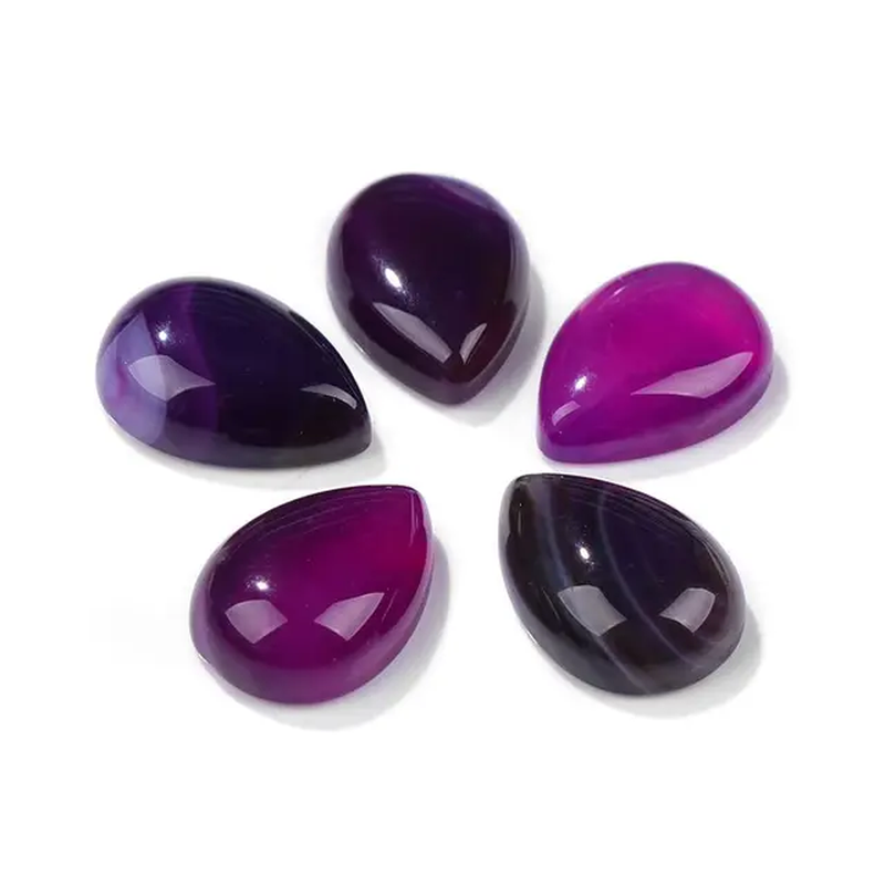 Miniaturbild: 10Pcs Natural Waterdrop Stone Cabochon Beads Semi-Flat Teardrop Cameo Beads 
