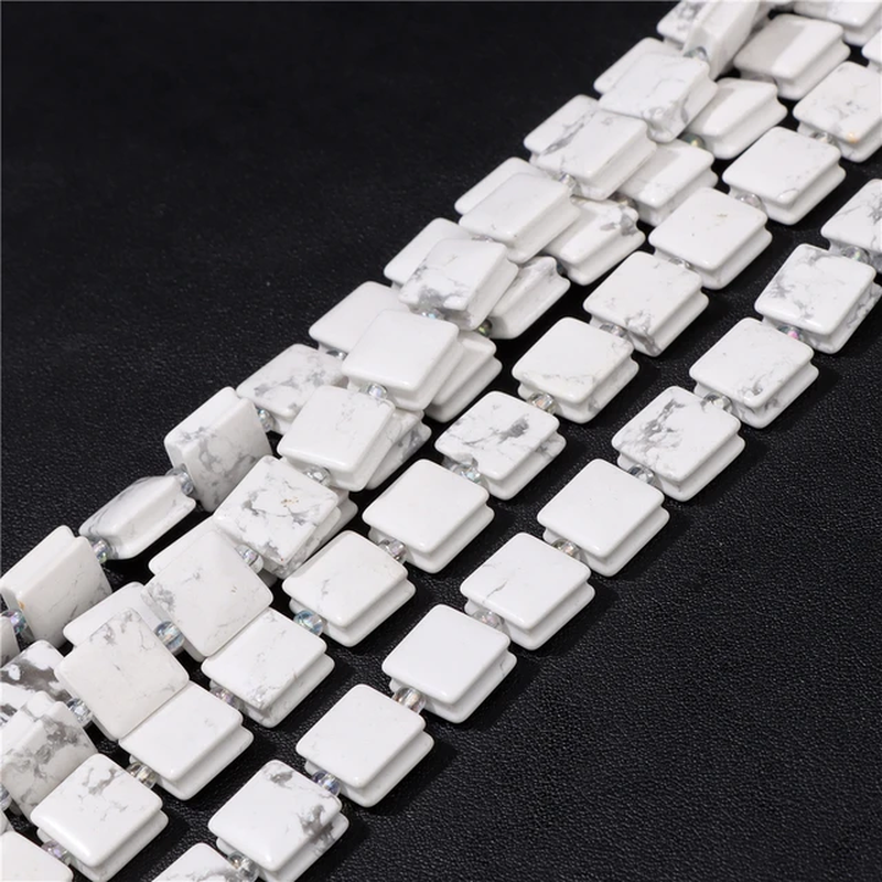 Thumbnail: High Quality Gemsstone Bead Natural Cube Flat Square Loose Bead For Jewelry Maki