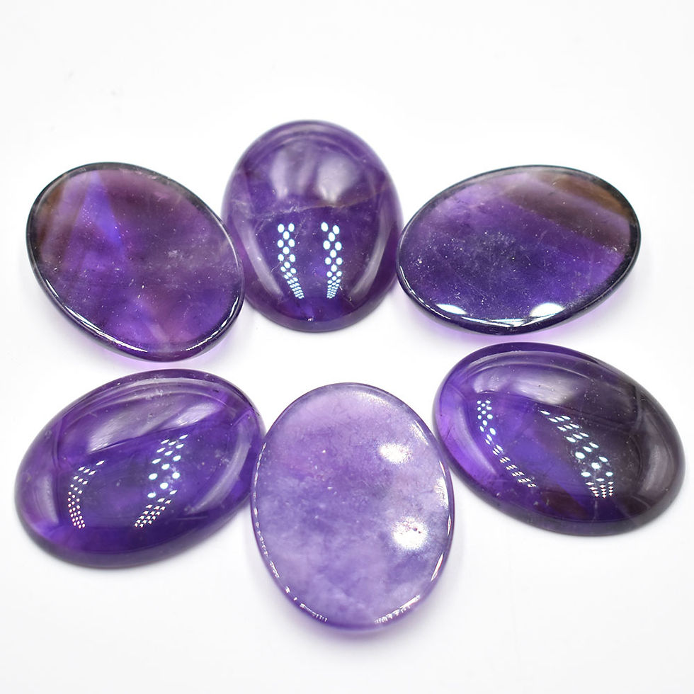 Miniaturbild: 6pcs Wholesale 30x40mm natural amethyst stone oval CABOCHON for jewelry making