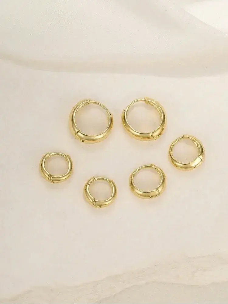 الصورة المصغرة: 925 Sterling Silver Classic Sparkling Zircon Hoop Earrings For Women Engagement 