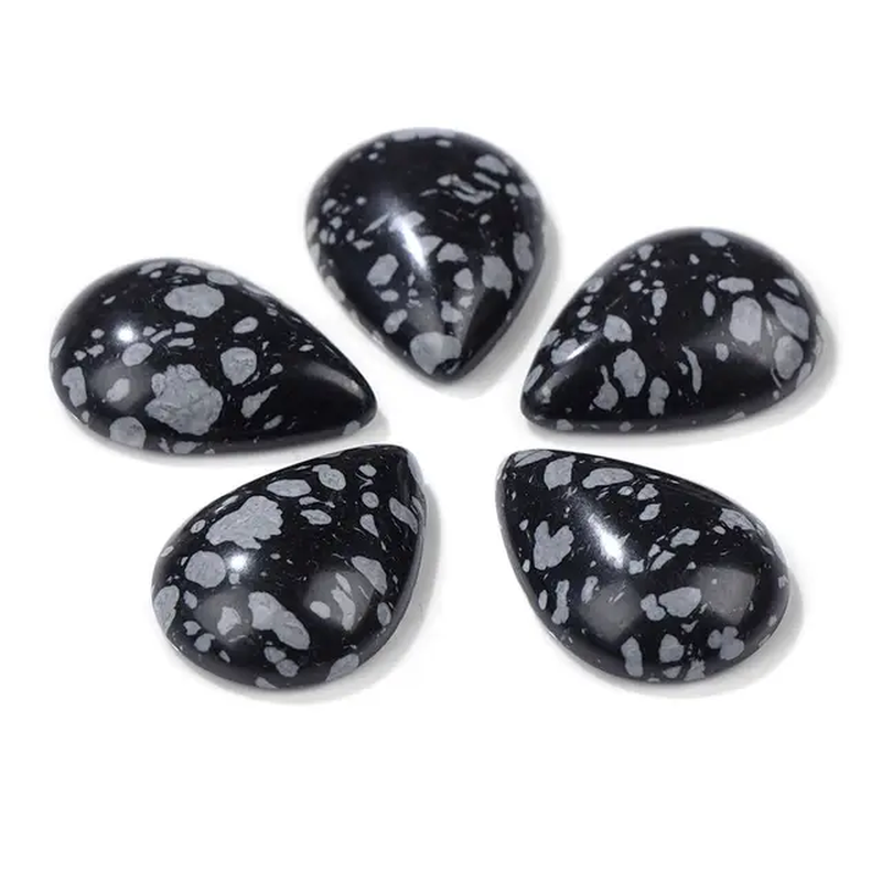 Miniaturbild: 10Pcs Natural Waterdrop Stone Cabochon Beads Semi-Flat Teardrop Cameo Beads 