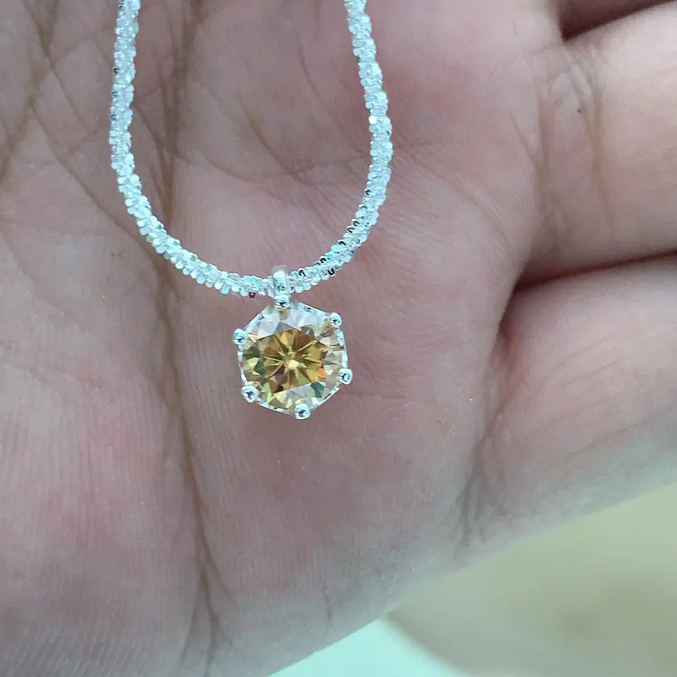 Miniaturbild: Sparkling Real 1CT 6.5mm Colored Moissanite Tennis Necklace for Women S925 Silve