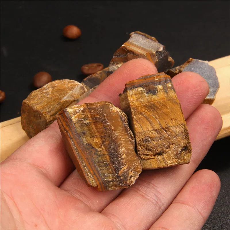 Miniature : 1-3PCS Natural Tiger Eye Stone 20-30Mm Raw Crystal Rock Mineral Healing Stone 
