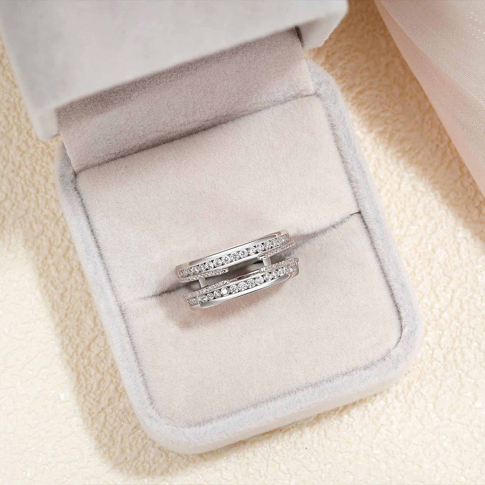 Miniatura: 925 Sterling Silver Enhancer Rings for Women Luxury Wedding Band Engagement Ring