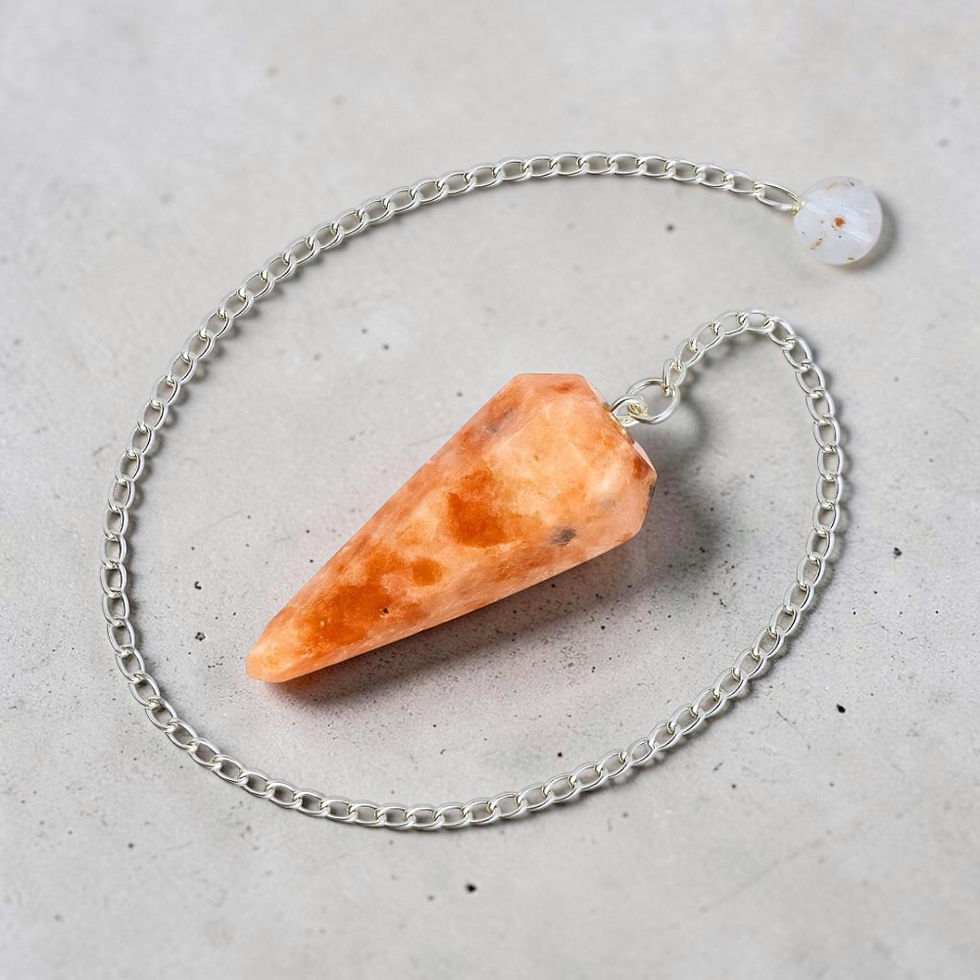Miniature : Natural Sunstone Pendulum | Sacral Chakra Leadership Crystal | Dowsing Tool