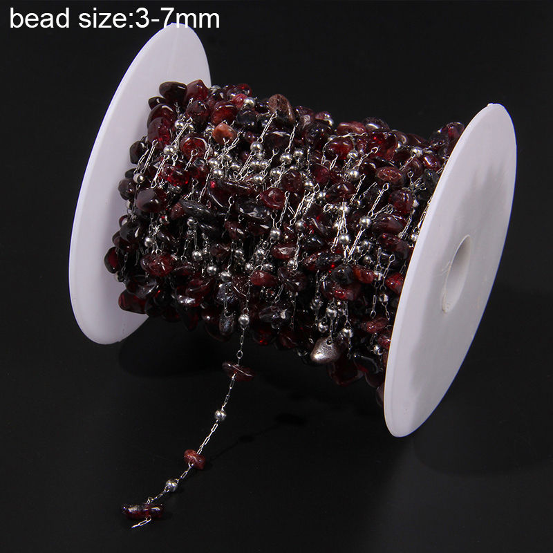 الصورة المصغرة: Natural Quartzs Stone Stainless Steel Chips Beads Chains For Jewelry Making 