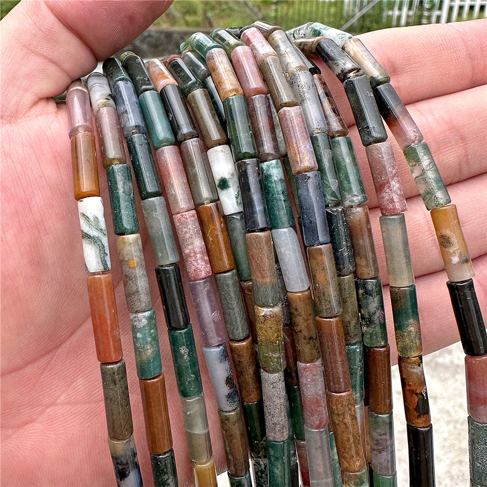 Miniaturbild: 4x13mm Natural Cylinder Stone Beads – Emperor Jasper, Quartz for DIY Jewelry