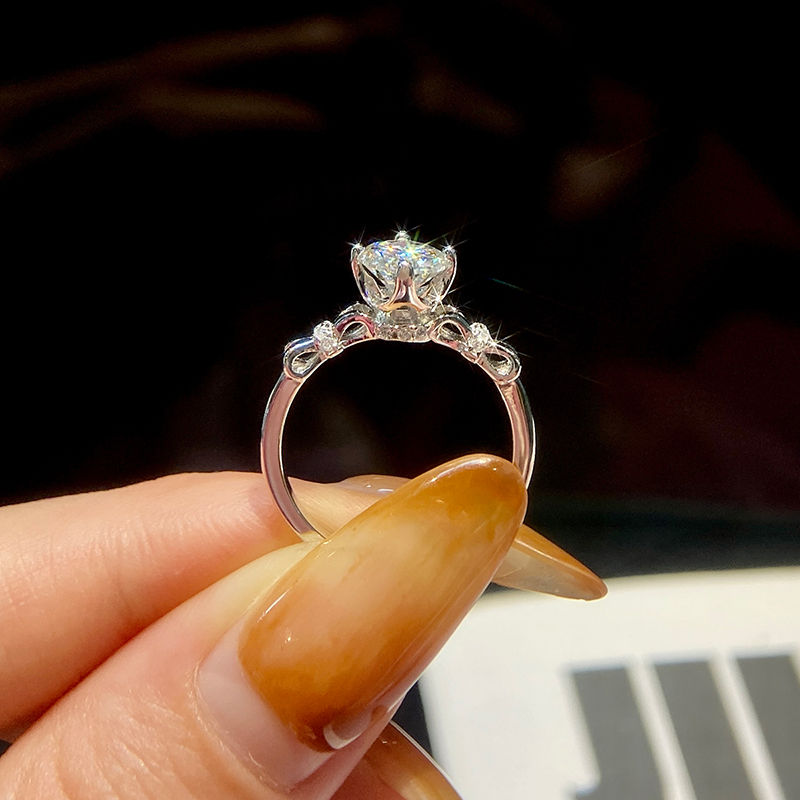 Miniaturbild: 1CT Real Moissanite Diamond Bowknot Rings for Woman Gift 925 Sterling Silver