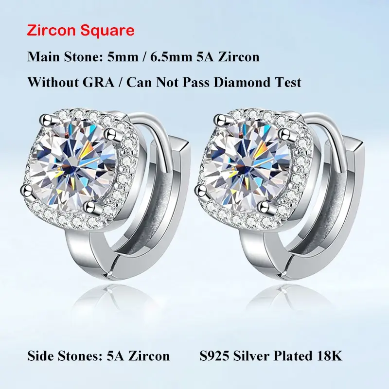 الصورة المصغرة: 2024 New In 1-2cttw D Color Moissanite Hoop Earrings for Women S925 Silver Party