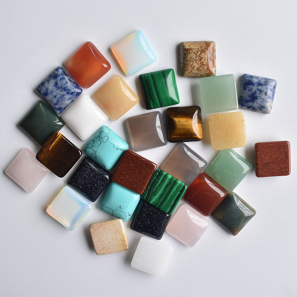 Miniaturbild: Natural stone mixed Square CABOCHON beads for jewelry wholesale 30pcs/lot 