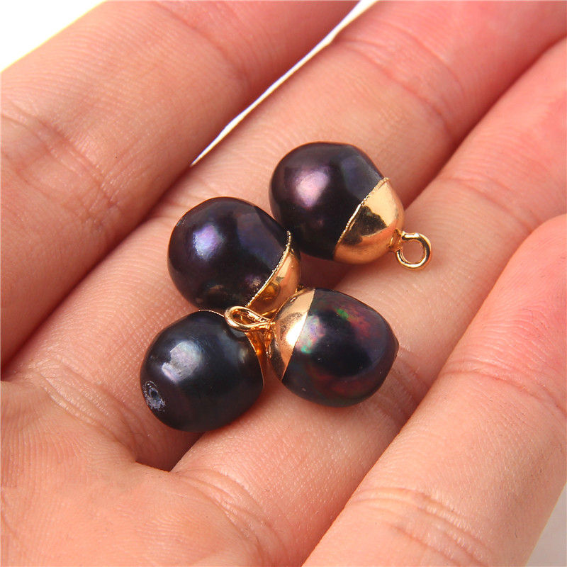 Thumbnail: 2pcs Natural Freshwater Pearl Pendant Irregular Shape Pearls  Connector Charms 